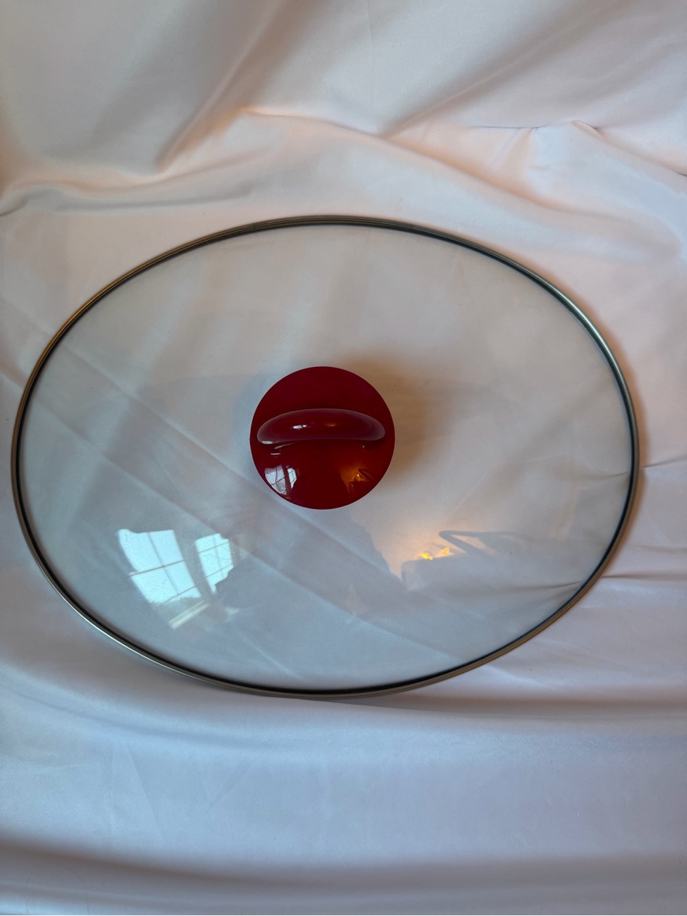 Rival Crock-Pot 7 Qt Replacement Glass Lid Red Handle 13.5x10 OEM Red SCV702